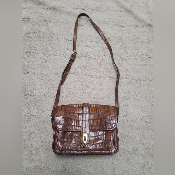 Vintage Dooney & Burke Bayou Collection Croc-Embossed Leather Crossbody Bag - Picture 14 of 14